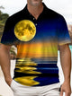 Alohadaddy® Hawaiian Beach Moonlight Reflection Polo Shirt
