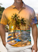 Alohadaddy® Coconut Tree Beach Scenery Hawaii Polo Shirt