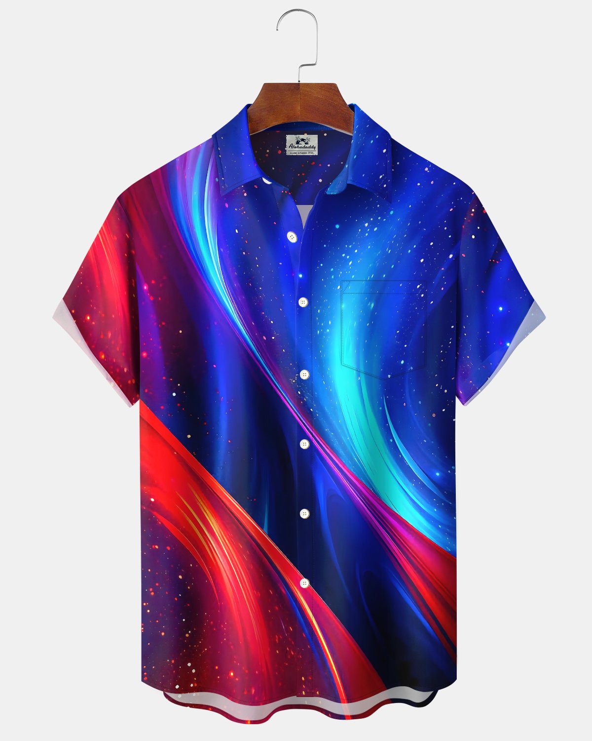 Alohadaddy® Retro Abstract Art Gradient Print Button-Down Shirt