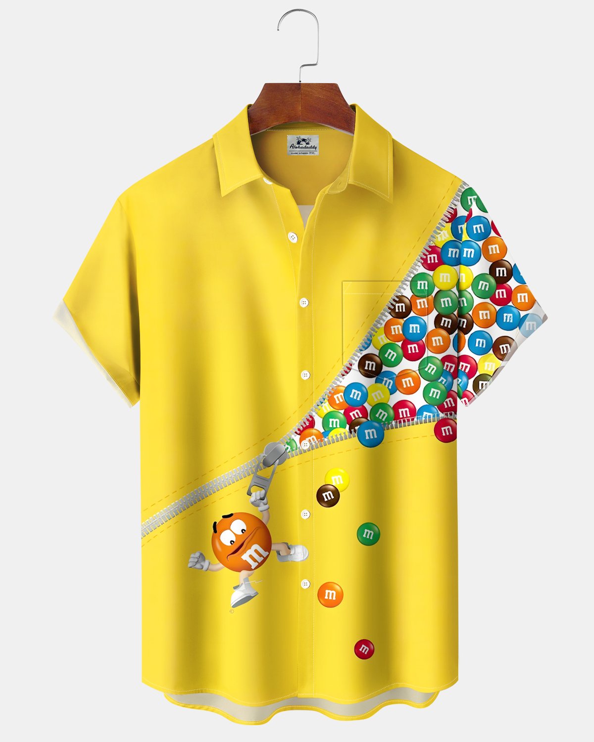 Alohadaddy® Retro Cartoon Art Printed Button-Down Shirt