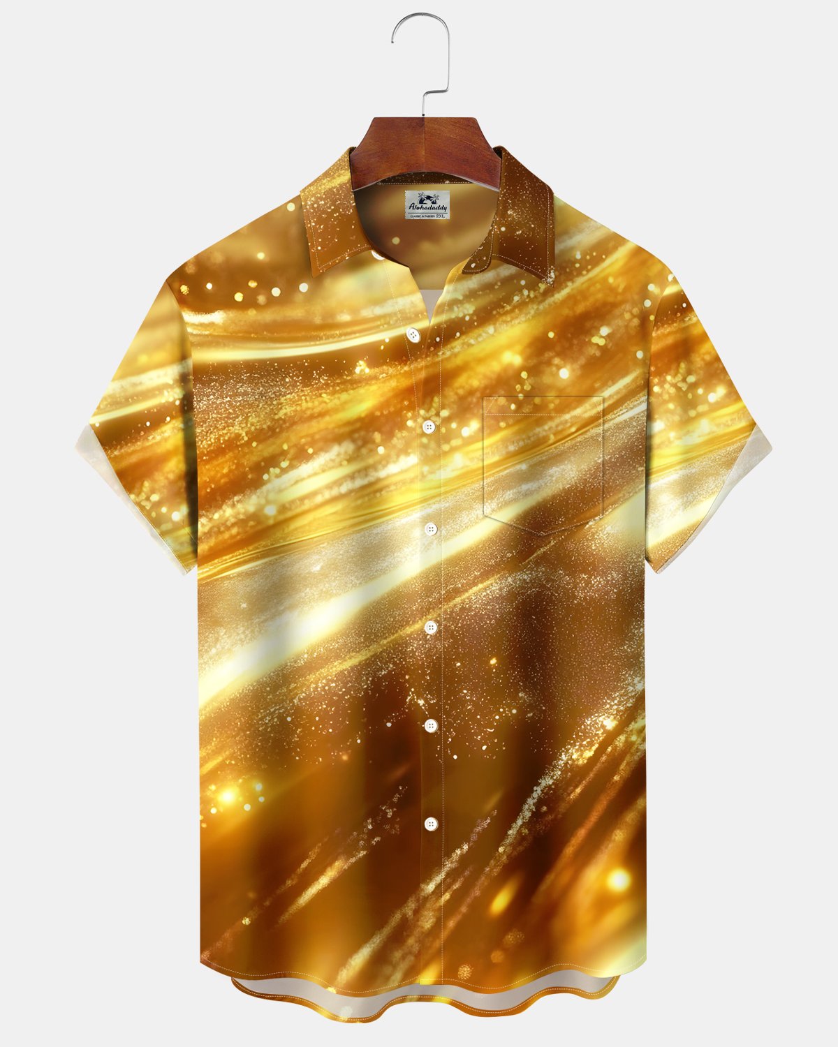 Alohadaddy® Retro Abstract Gradient 3D Print Button-Down Shirt