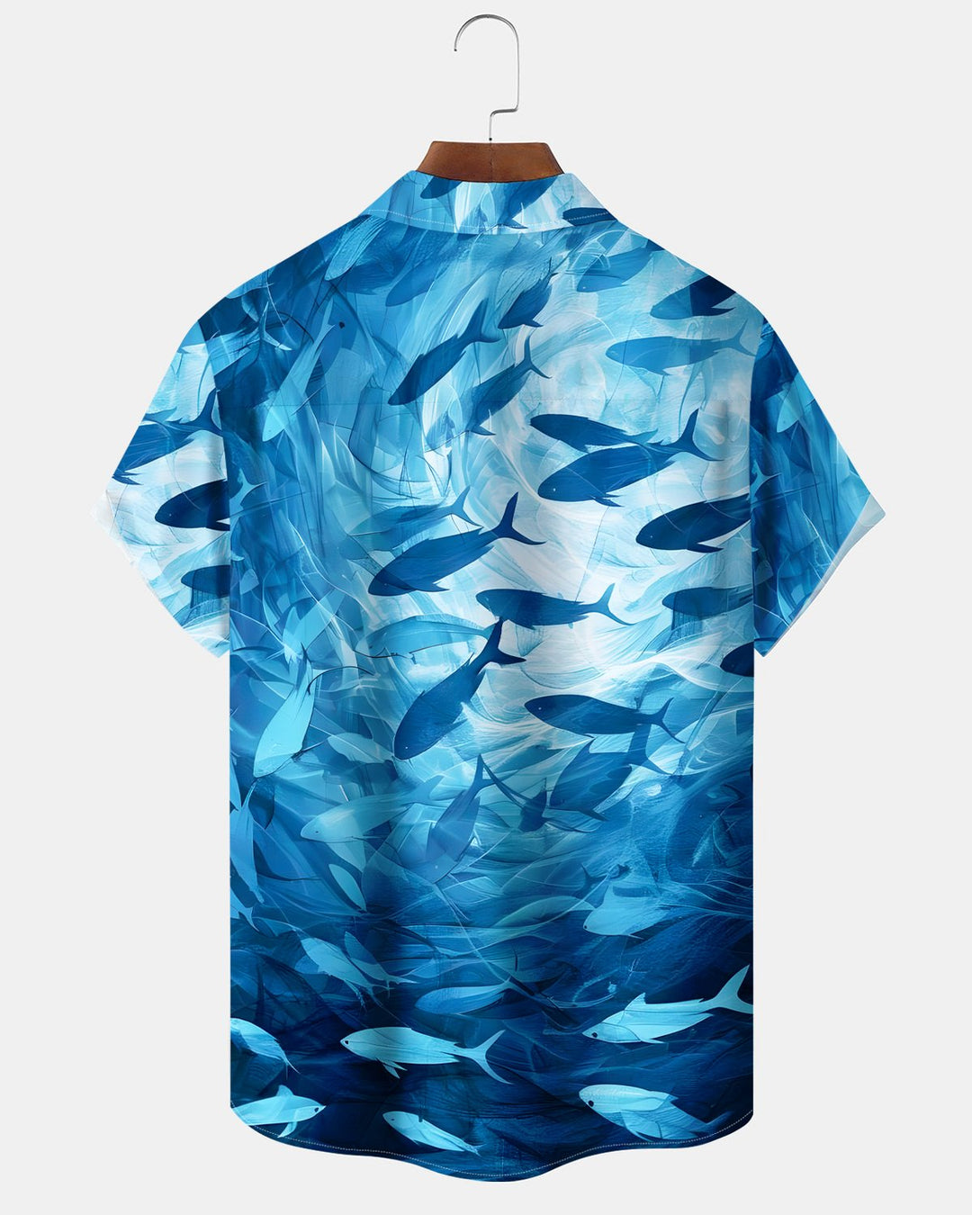 Alohadaddy® Hawaiian Ocean Tropical Fish Pattern Button-Down Shirt