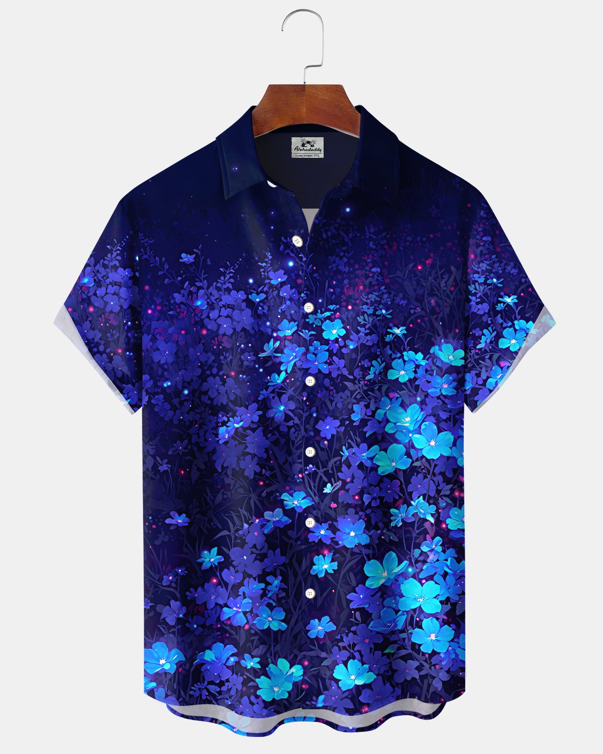 Alohadaddy® Tropical Floral Hawaiian Gradient Men's Button-Down Shirt