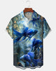 Alohadaddy® Retro Fish Koi Hawaiian Men's Button-Down Shirt
