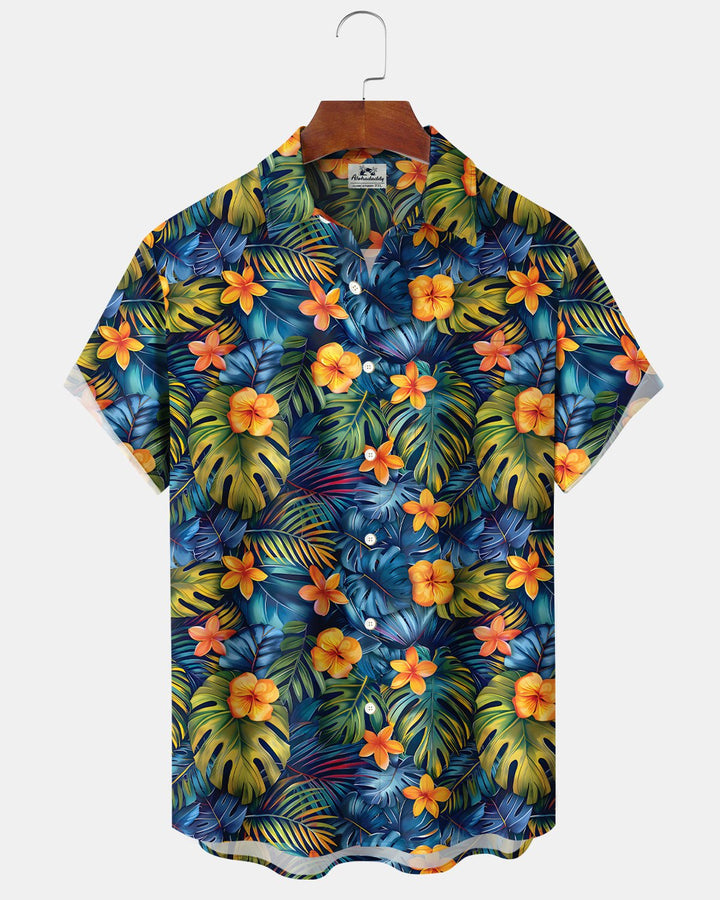 Alohadaddy® Hawaiian Floral Hibiscus Leaf Men&