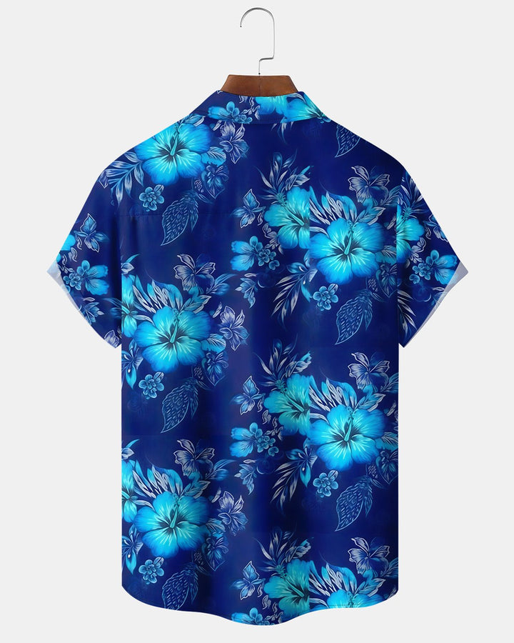 Alohadaddy® Hawaiian Floral Tropical Plant Aloha Button-Down Short-Sleeve Shirt