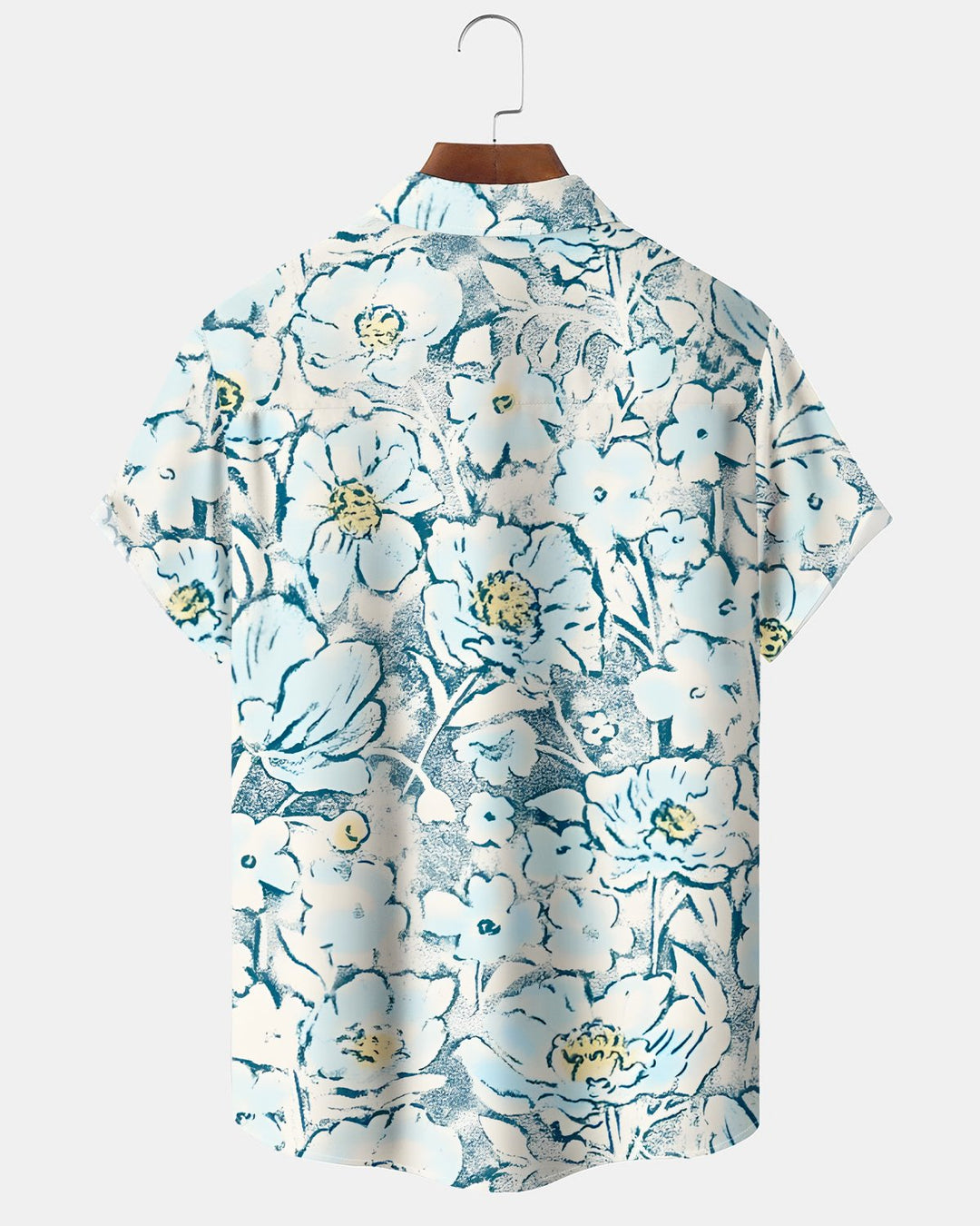 Alohadaddy® Hawaiian Floral Watercolor Print Short-Sleeve Button-Down Shirt