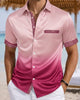 Alohadaddy® Satin Gradient Retro Patchwork Floral Short-Sleeved Shirt
