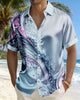 Alohadaddy® Satin Retro Abstract Gradient Print Short-Sleeved Shirt