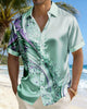 Alohadaddy® Satin Retro Abstract Gradient Print Short-Sleeved Shirt