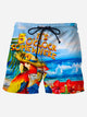 It’s 5 O'clock Somewhere Holiday Casual Men's Hawaiian Beach Short Sleeve  Pants Parrot Stretch Plus Size Shorts