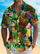 Alohadaddy Beach Vacation Tiki Cup Men's Hawaiian Shirt Stretch Quick Dry Camp Tropical Cocktail Shirt Big Tall