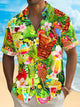Alohadaddy Beach Vacation Tiki Cup Men's Hawaiian Shirt Stretch Quick Dry Camp Tropical Cocktail Shirt Big Tall