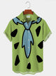 Vintage Men's Nostalgic Movie Fun Hawaiian Shirts Cartoon Stretch Plus Size Art Shirts