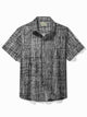 Alohadaddy 50's Vintage Mid-Century Geometric Men's Shirts Bamboo Texture Pocket Camp Shirts Big Tall