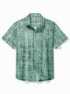Alohadaddy 50's Vintage Mid-Century Geometric Men's Shirts Bamboo Texture Pocket Camp Shirts Big Tall