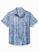 Alohadaddy 50's Vintage Mid-Century Geometric Men's Shirts Bamboo Texture Pocket Camp Shirts Big Tall