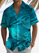 Alohadaddy Beach Vacation Tropical Leaves Men's Hawaiian Shirt Camp Pocket Shirt Big Tall