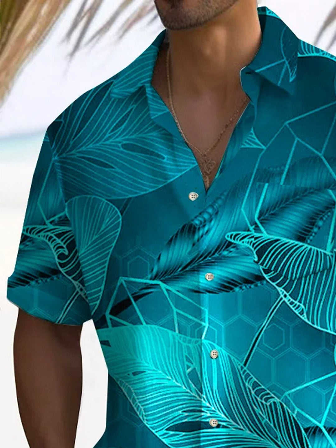 Alohadaddy Beach Vacation Tropical Leaves Men&