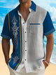 Camisa de bolos para hombre Alohadaddy de los años 50 con diseño de rayas retro y diseño de coche, con bolsillo elástico y arte de dibujos animados, para campamento, talla grande