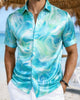 Alohadaddy® Satin Retro Abstract Gradient Print Short-Sleeved Shirt