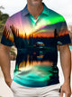 Alohadaddy® Retro Abstract Aurora Gradient Short-Sleeved Polo Shirt