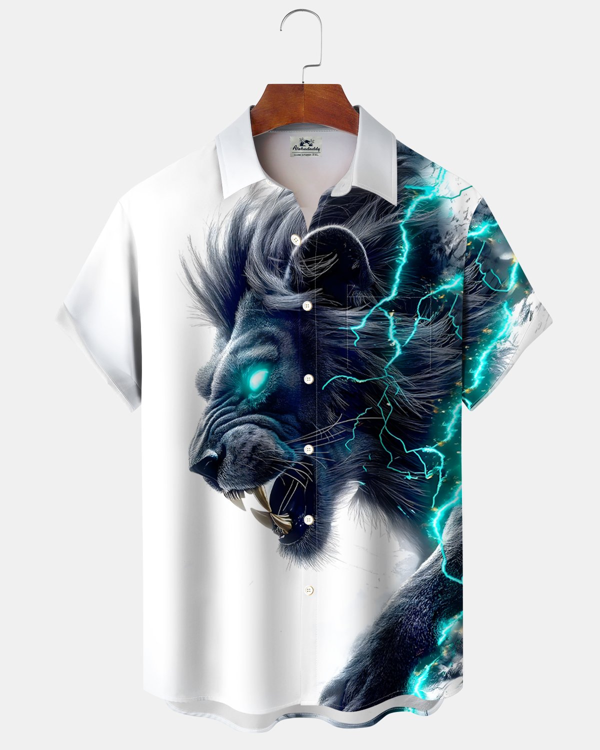 Alohadaddy® Retro Lion Gradient 3D Print Short-Sleeved Shirt