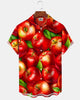 Alohadaddy® Retro Hawaiian Apple Print Short-Sleeved Shirt