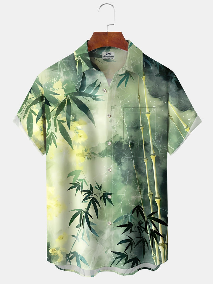 Alohadaddy Hawaiian Ombre Tie-Dye Floral Bamboo Shirt