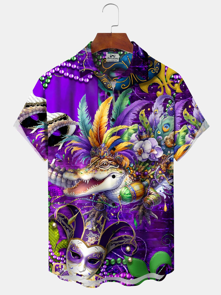 Alohadaddy Mardi Gras Crocodile Print Men&