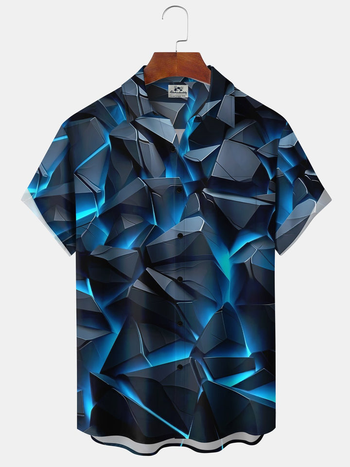 Alohadaddy Retro Gradient 3D Geometric Pocket Shirt