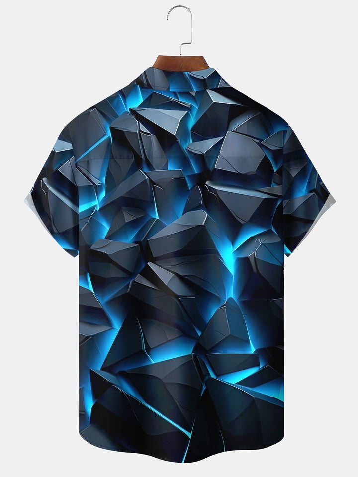 Alohadaddy Retro Gradient 3D Geometric Pocket Shirt
