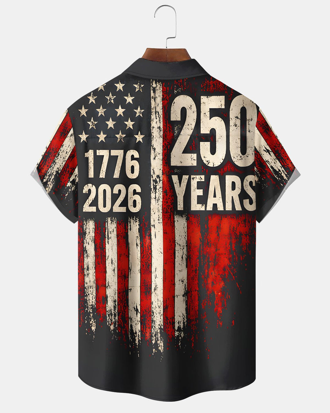 Alohadaddy® Holiday American Flag 250th Anniversary Short-Sleeve Shirt