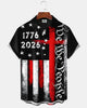 Alohadaddy® Holiday American Flag 250th Anniversary Short-Sleeve Shirt