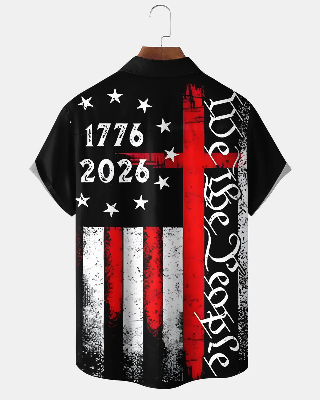 Alohadaddy® Holiday American Flag 250th Anniversary Short-Sleeve Shirt