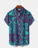 Alohadaddy® Hawaiian tiki Mermaid Coconut Tree Straight-Button Shirt