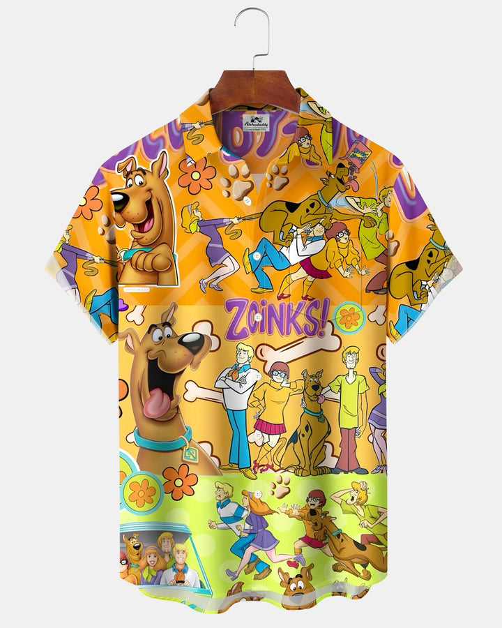 Alohadaddy® Retro Cartoon Puppy Short-Sleeve Shirt