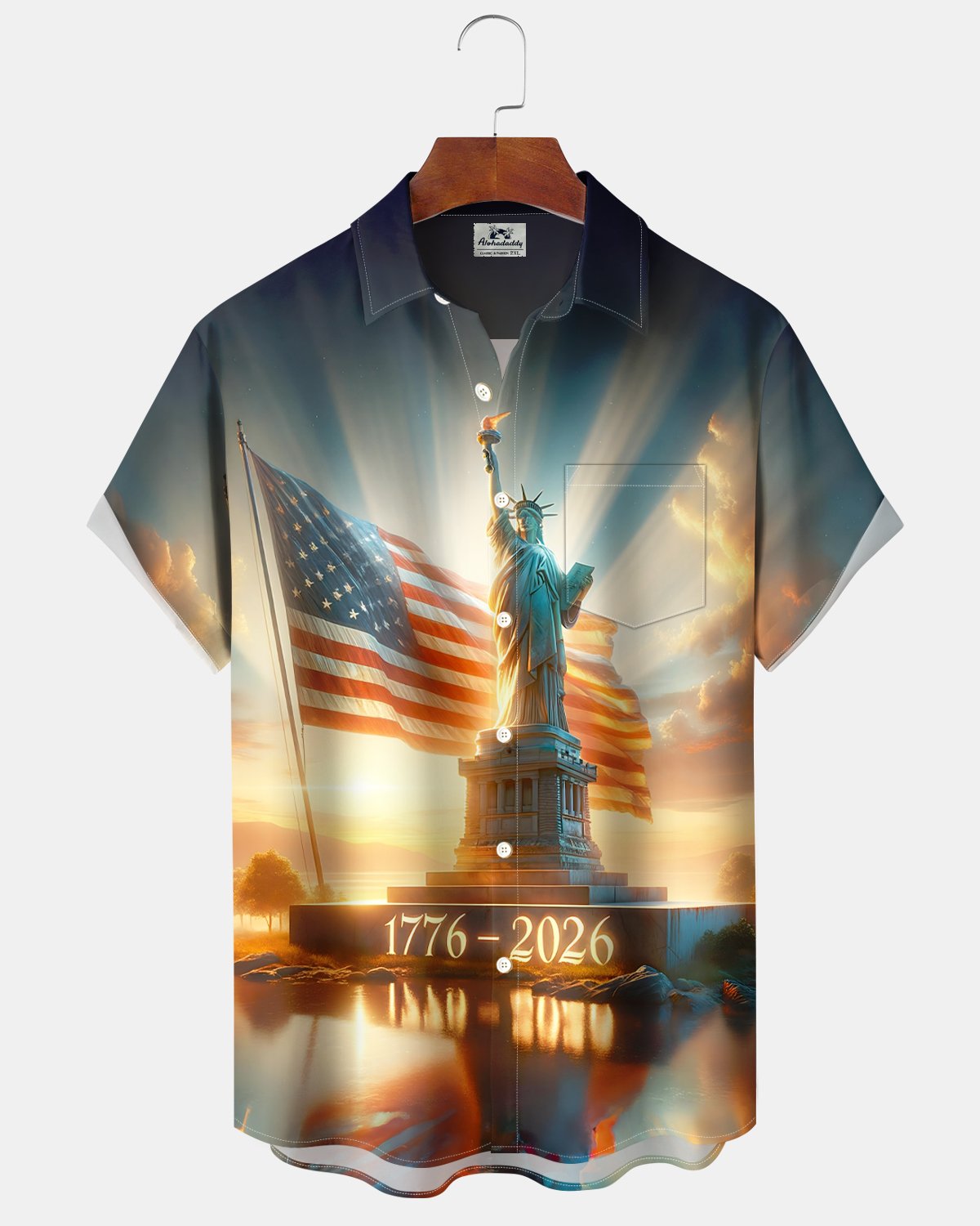 Alohadaddy® Holiday Independence Day 250th Anniversary Short-Sleeve Shirt