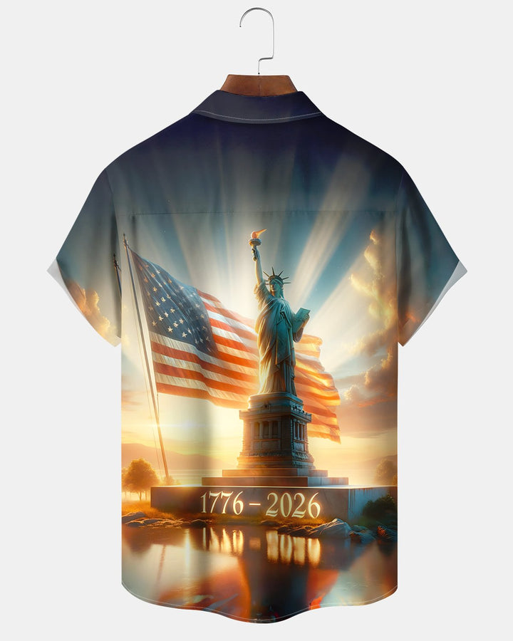 Alohadaddy® Holiday Independence Day 250th Anniversary Short-Sleeve Shirt