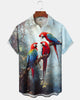 Alohadaddy® Hawaiian Parrot Forest Vintage Abstract Texture Shirt