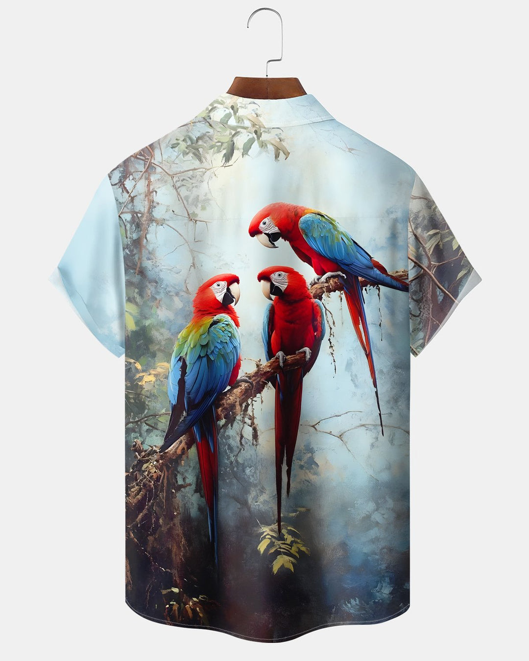 Alohadaddy® Hawaiian Parrot Forest Vintage Abstract Texture Shirt