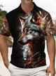 Alohadaddy® Retro Tie-Dye Wolf Short-Sleeve Polo Shirt