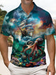 Alohadaddy® Hawaiian Octopus Sailing Ship Short-Sleeve Polo Shirt