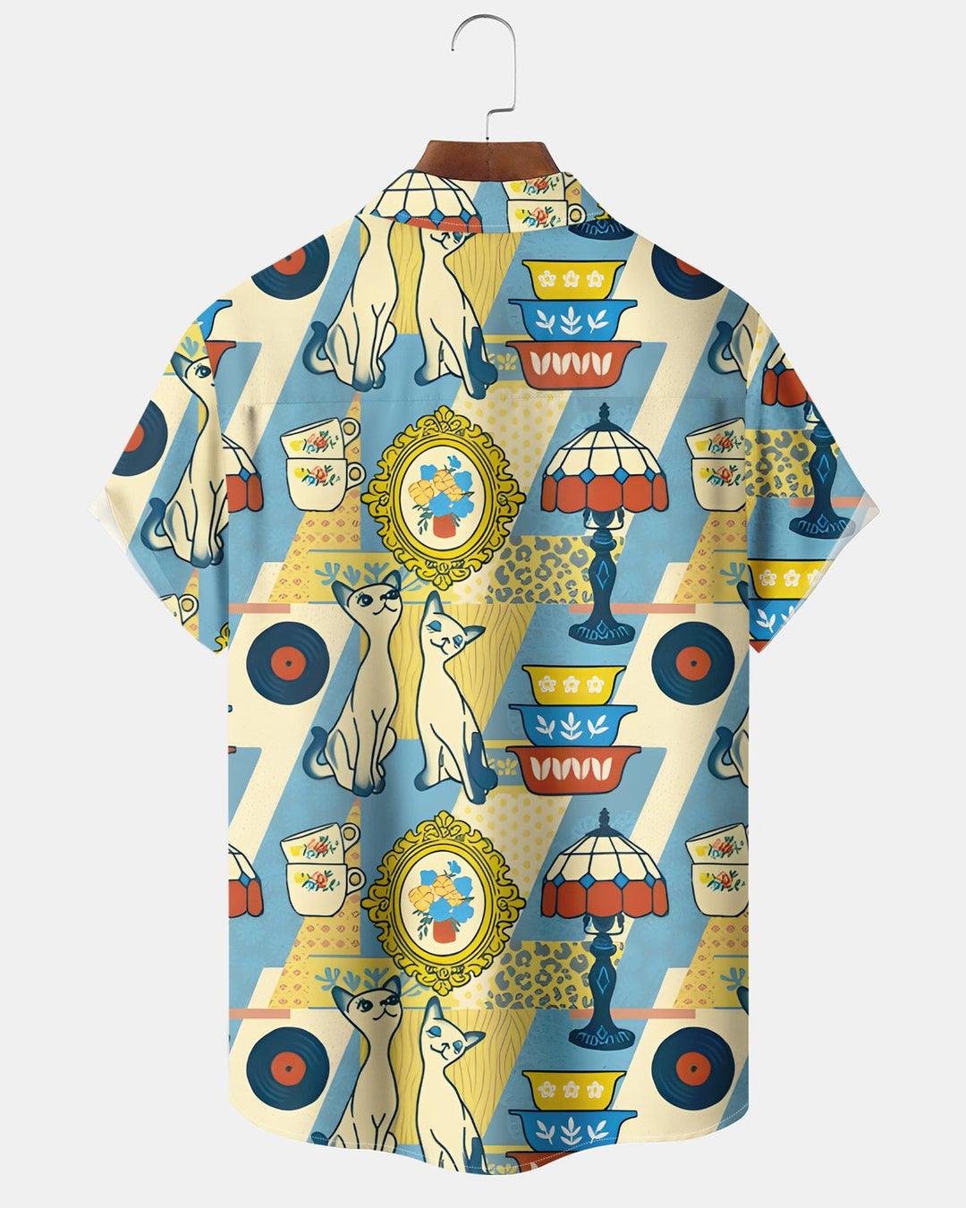Alohadaddy® Retro Geometric Atom Medieval Modern Cat Shirt
