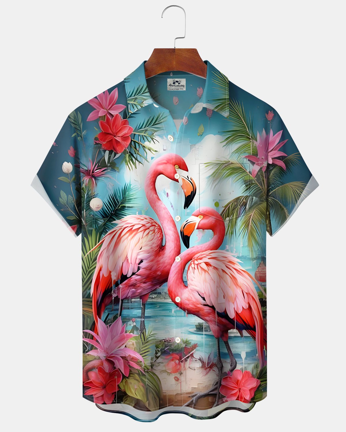 Alohadaddy® Vintage Flamingo Hawaiian Floral Shirt