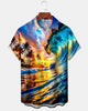 Alohadaddy® Hawaiian Beach Scenery Coconut Tree Wave Shirt
