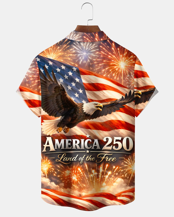 Alohadaddy® Holiday 250th Anniversary American Independence Day Eagle Flag Shirt