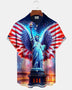 Alohadaddy® Holiday Independence Day Fireworks Statue of Liberty Flag Shirt