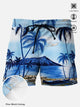 Alohadaddy Beach Vacation Coconut Tree Men's Hawaiian Beach Shorts Stretch Quick Dry Swimming Trunks Big Tall