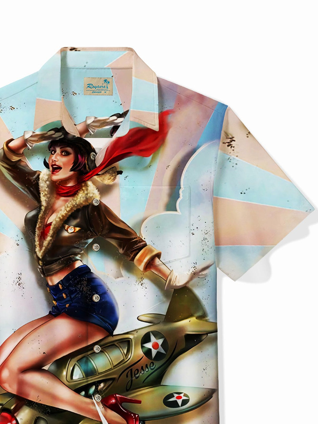 Camisa hawaiana para hombre del Día de la Independencia de Alohadaddy, camisa con bolsillo de secado rápido con arte de chica con póster de bomba atómica, talla grande